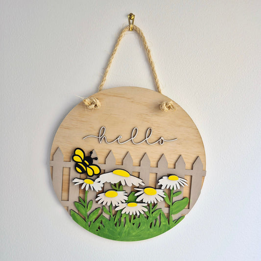 Hello Floral Sign